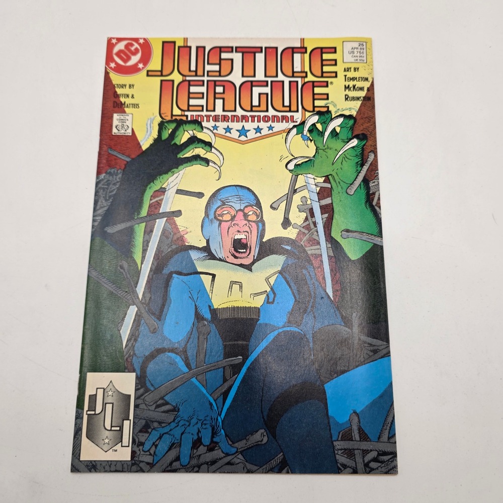 DC Justice League International 25 Blue Beetle Hulk Hogan Ad Copper Age 1989 JLI